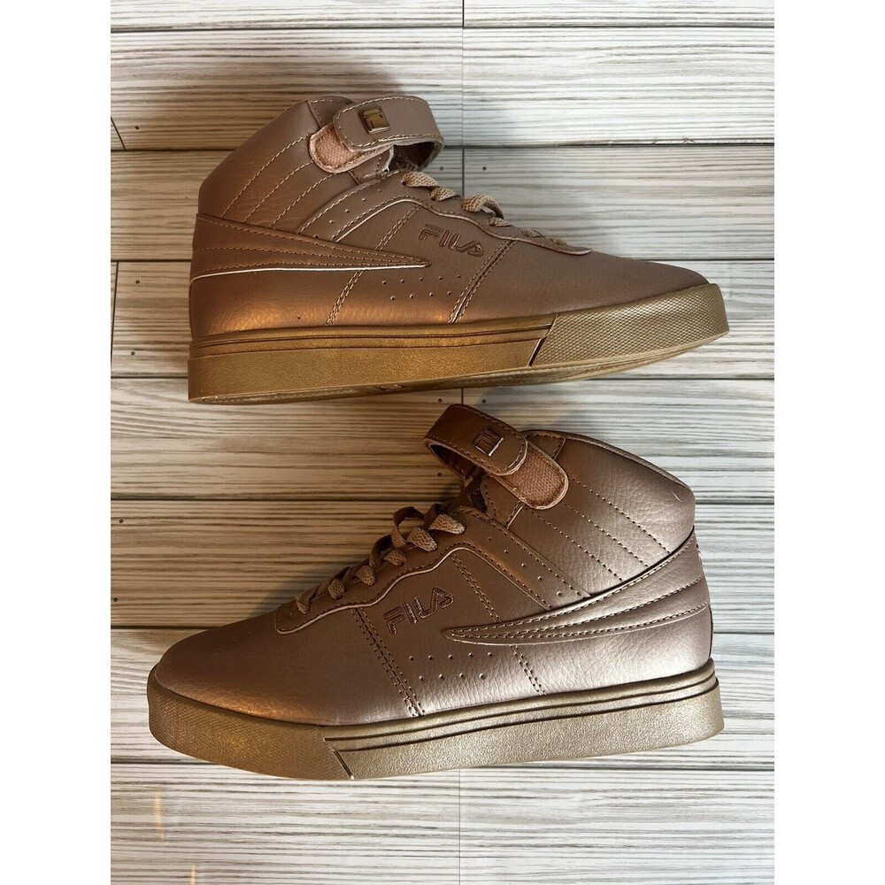 Fila Vulc 13 Sneakers High Tops Women's Size 8 Metallic Rose Gold Pink Shoes - Picture 5 of 10